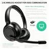 Over Ear 2.4G BT Wireless Headphone, ENC Noise Reduction, Hi-Fi Long Range, 20H Battery Headset with Adapter for Business Office