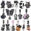 Original Kupfer Schwarz Katze Perlen Anhänger Charms Passend für Damen DIY Armband Charms Boutique Halsketten Anhänger Geschenk