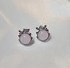 Natural Rose Quartz Dragon Stud Earrings for Women - Cute, Trendy, Versatile, Exquisite, Guardian Benming Year Accessory.