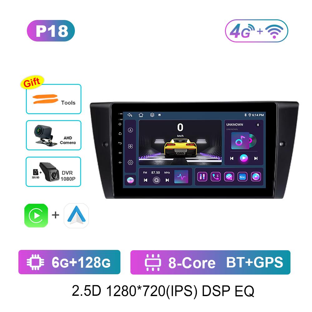 9 Inch for BMW 3-Series E90 E91 E92 E93 Android OS Car Audio Multimedia Player DSP Stereo Head Unit 4G Carplay IPS Screen WiFi