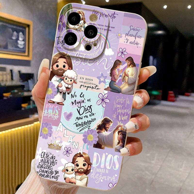 Religious Colorful Painted Jesus TPU Soft Phone Case For iPhone 17 Pro Max Air 17E 16E 16 15 14 13 12 11 XS X XR 7 8 Plus Cover