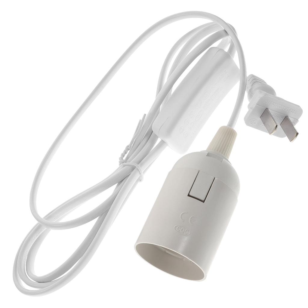 Pendant Light Socket E27 Hanging Lamp Power Cord Heat Resistant Plastic Lamp Accessory with Switch for Cafe Home Lounge
