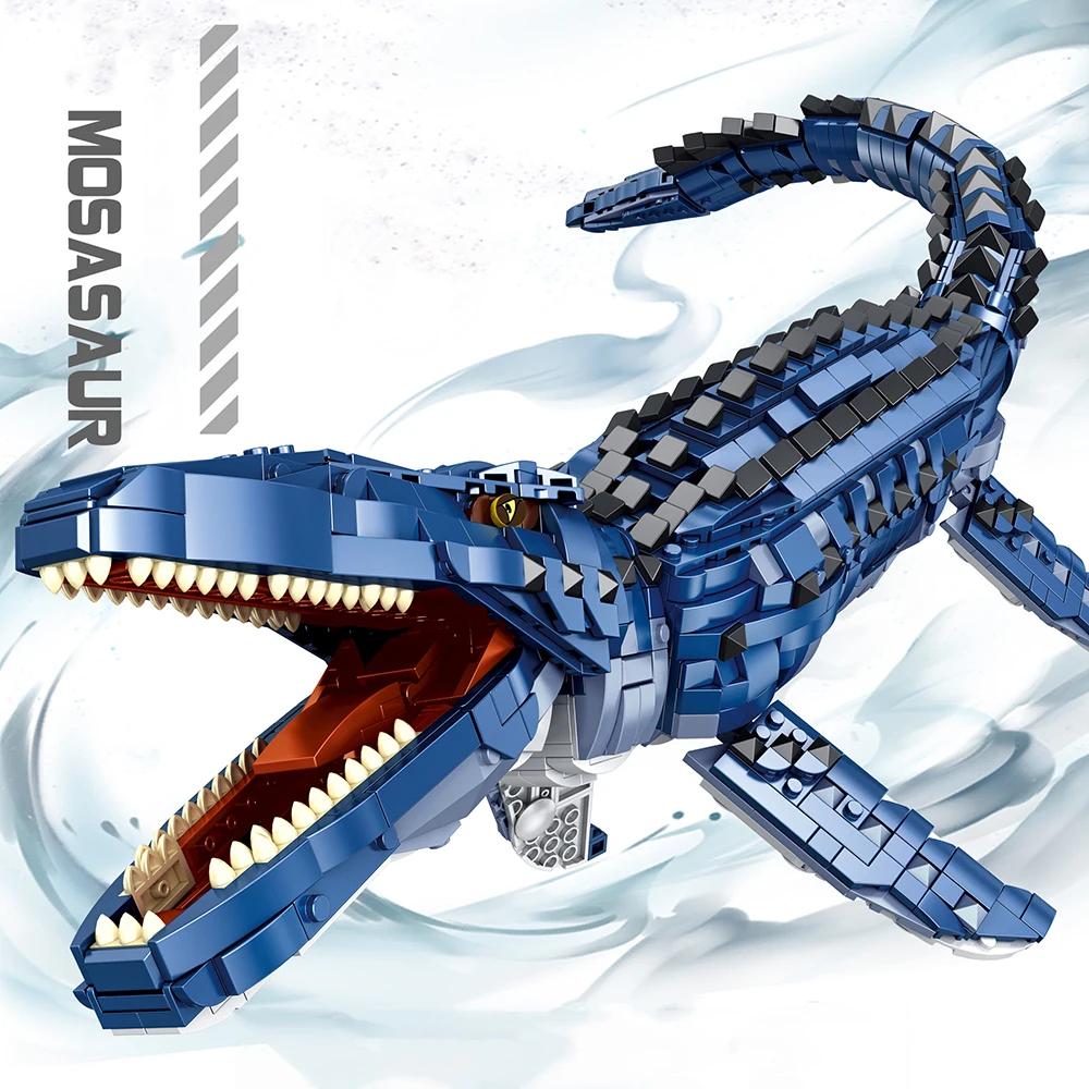 Dinosaurier Spielzeug Jurassic Park Indominus Rex Dinosaurier Welt Bausteine Mosasaurus Tyrannosaurus Steine DIY Spielzeug Kinder Geschenke