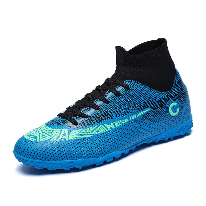 Large size high-top football shoes men and women children long nails broken nails youth student competition flat training shoes