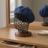 Espositore per Cappelli Base in Legno Testa Metallica Manichino Stand Stile Antico per Salone,