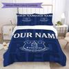Pościel Everton FC z imieniem, Zestaw kołdry Poszewka na kołdrę Poszewka na poduszkę Domowy prezent urodzinowy(1 * poszwa na kołdrę + 2 * poszewki na poduszki, bez rdzenia)_xia