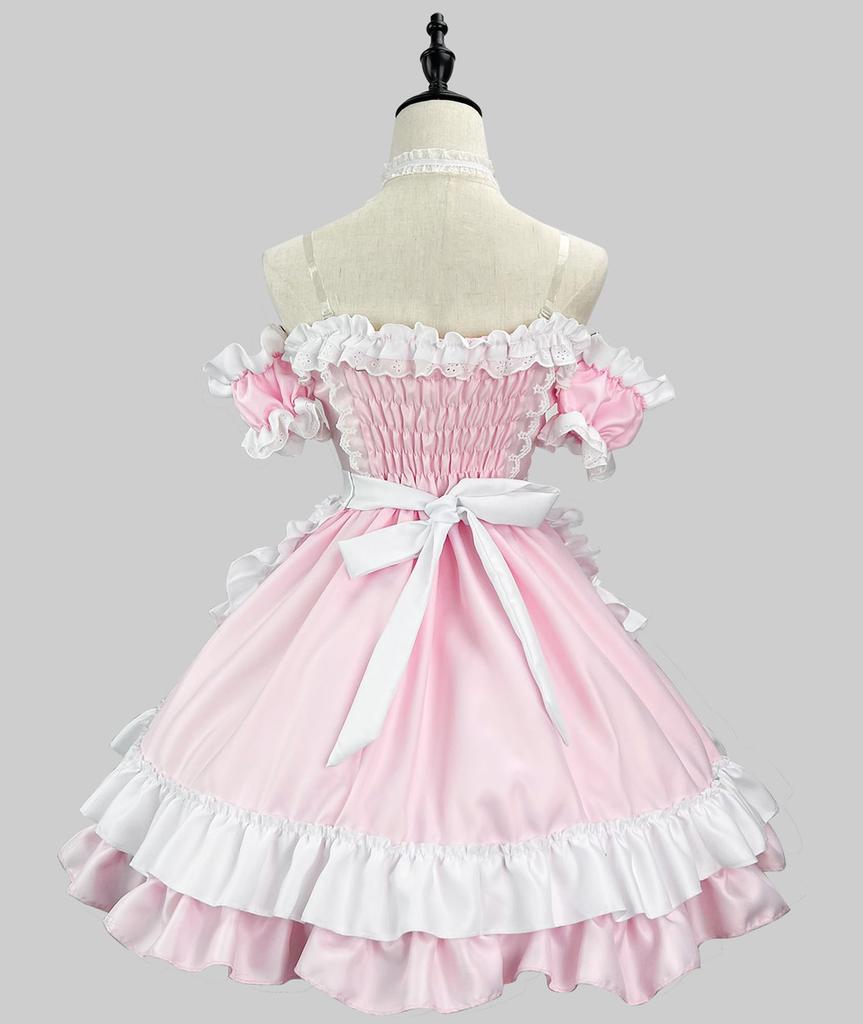 YZZYQQ British-style Maid Dress, Gothic Lolita, Halloween Costume, Cute, Lolita Maid Outfit, Moe, Halloween Costume, Cosplay, Party, Adult, Crossdress