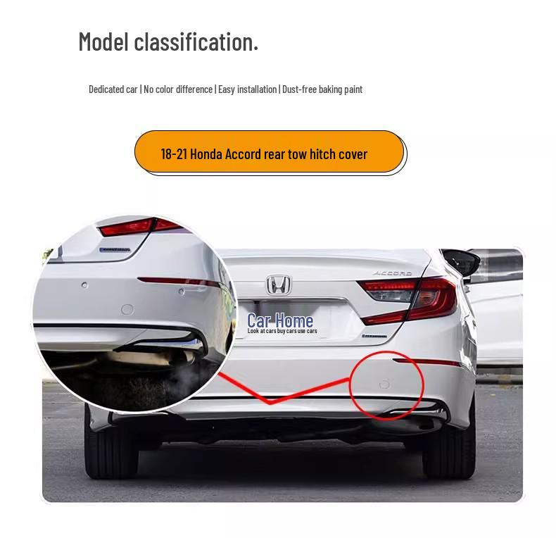 Compatible Rear Tow Hook Cover for 18-21 Honda Accord (10th Gen) Bumper Accessories