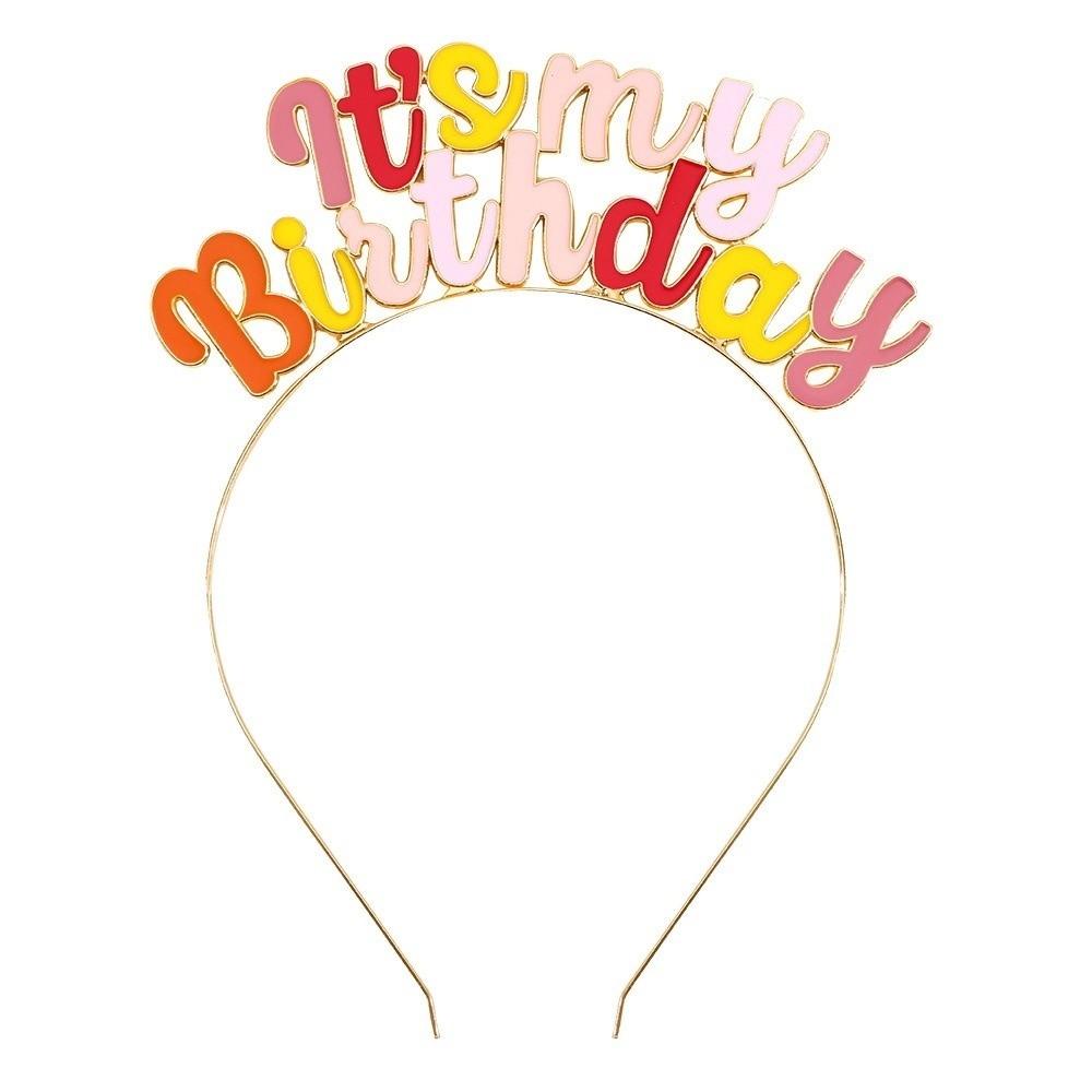 It s My Birthday Birthday Headband Alloy Party Headwear  Girls Accessories Colorful 2