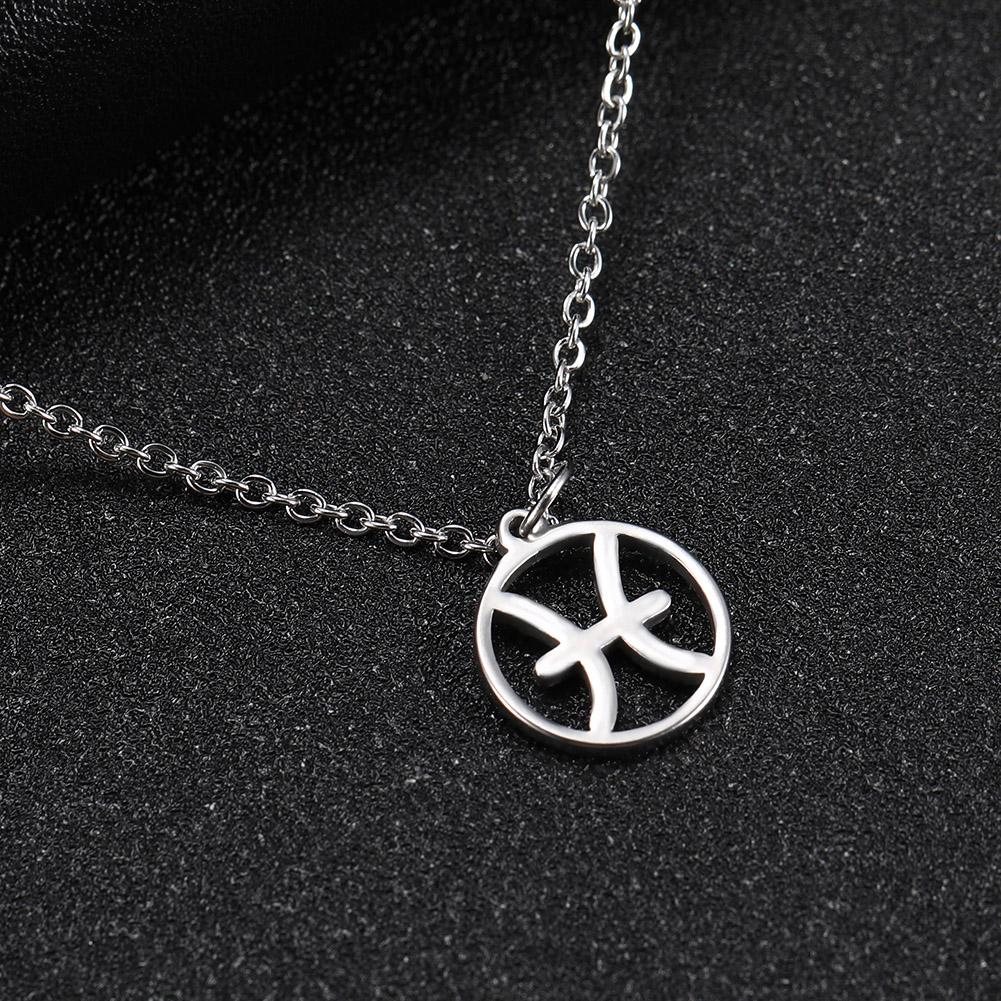 Cazador Zodiac Pendant Necklace for Women 12 Constellation Aries Pisces Gemini Chocher Stainless Steel Jewelry Gold Color Gifts