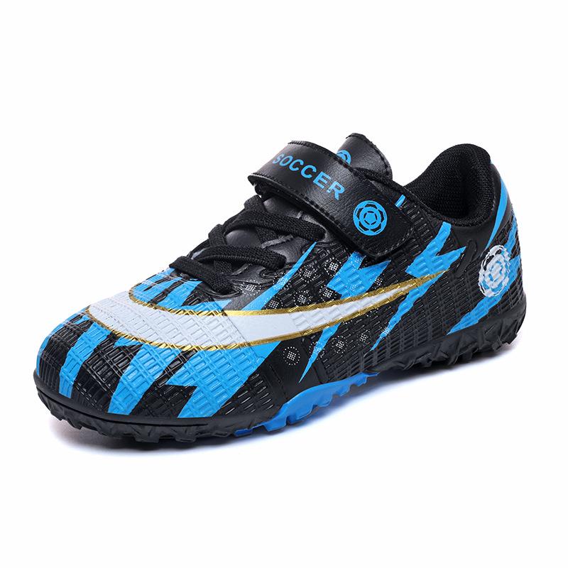 Velcro Lace-Free Soccer Shoes for Kids: Boys & Girls Training TF Studs