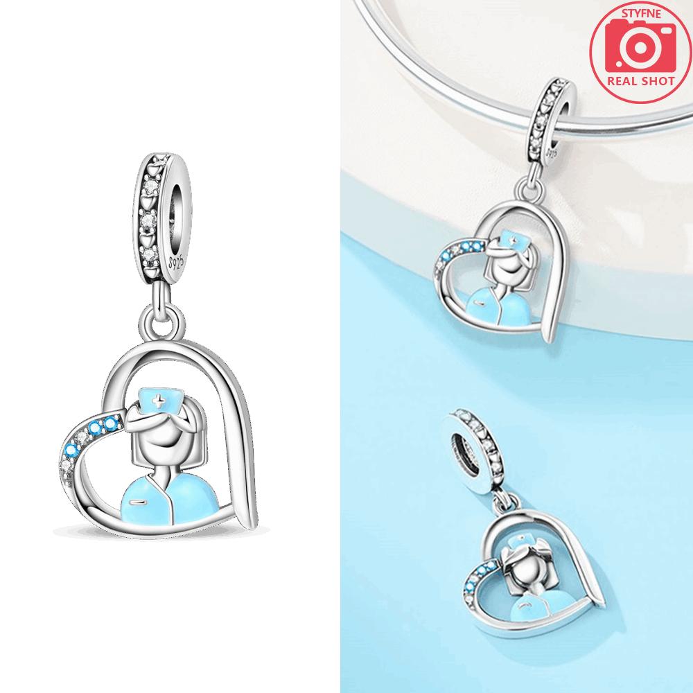 Authentic Copper Medical Care Collection Pendant Tooth Toothbrush Medicine Box Ambulance Bead Compatible With Bracelets Diy Gift Women Jewellery