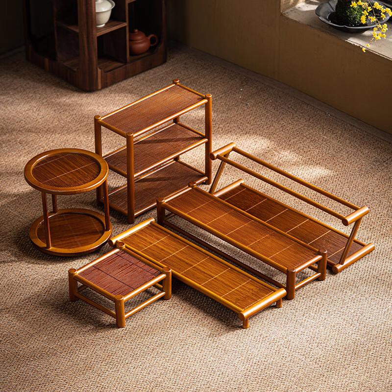 Bamboo 3-Tier Tea Cup Holder and Storage Rack