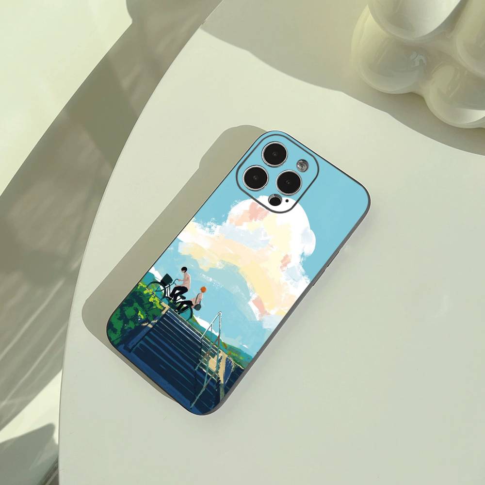 

Shonen anime-H-Haikyu Phone Case For iPhone 17,16,15,14,13,12,11 Pro Max, Lightweight and practical Soft Black Cover iPhone16pro