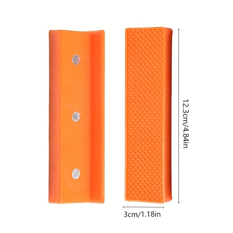 [Magnetic Protector Pads for Vise] Orange Magnetic Clamp Grips Protector Pads - Anti-Slip Clamp Protector for Vise, Metalworking, Woodworking