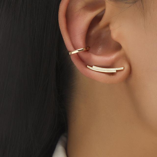 Ohrclips in Weißgold mit Zirkonia-Blättern für Damen und Herren, kreativer, schlichter Ohrclip ohne Piercing, trendiger Schmuck