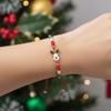 Festive Adjustable Rope Bracelet Set With Santa Claus Snowman Charm 12PCS Zinc Alloy Holiday Gift For Women