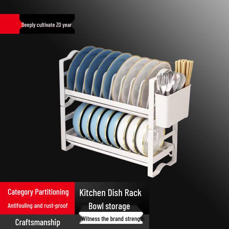 

Bieying Double-Layer Countertop Kitchen Dish Drying Rack