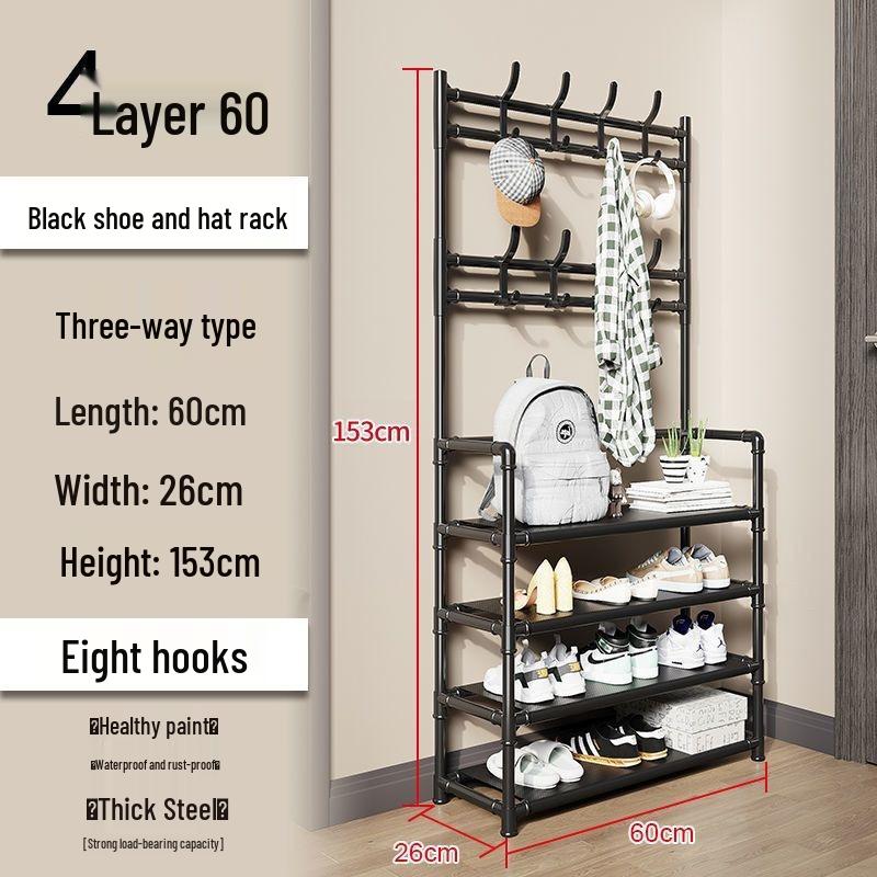 Multi-Layer Floor-Standing Shoe and Clothing Rack: Entryway Organizer