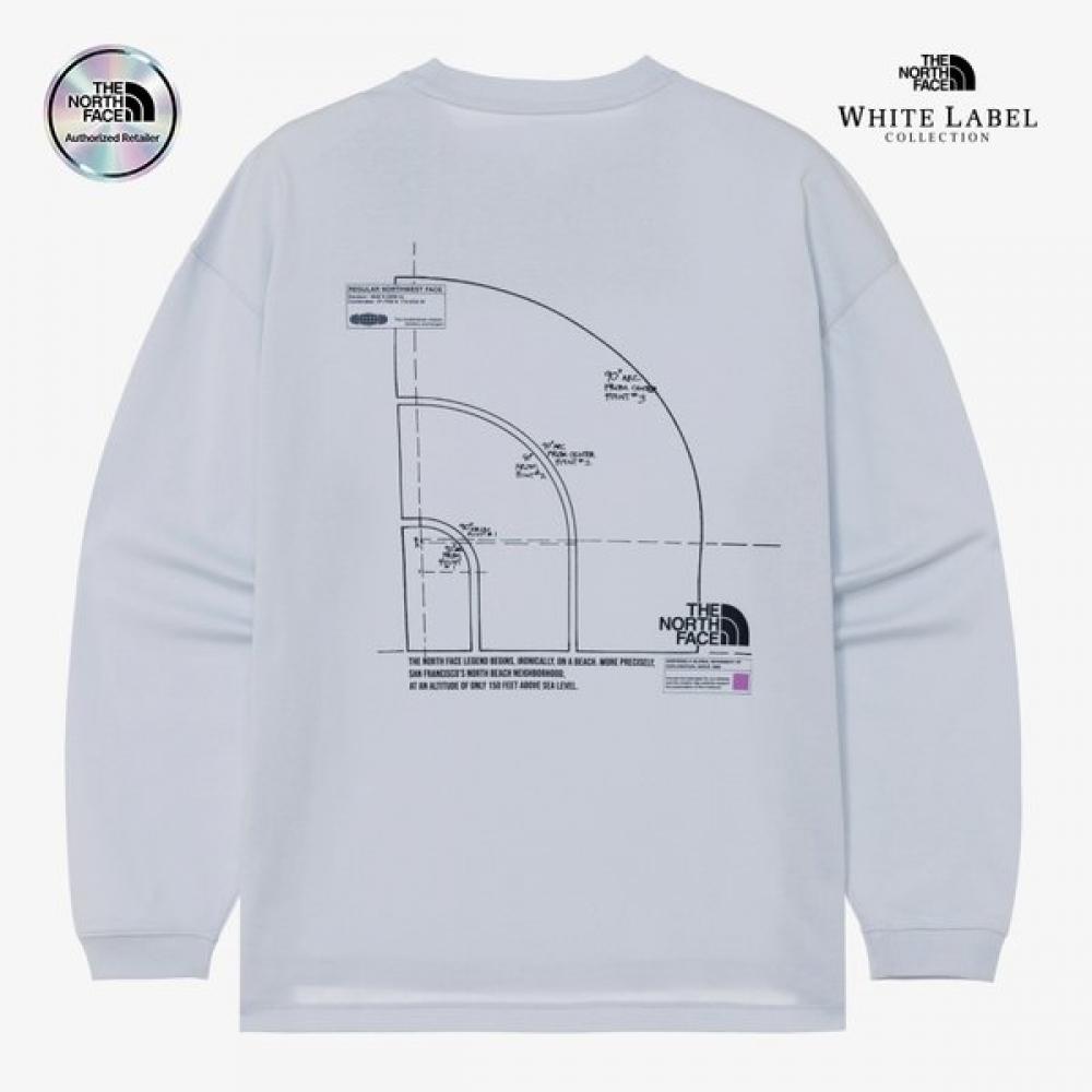 The North Face Long Sleeve Round Tee White Label Dome Logo Nt7tr03l 90