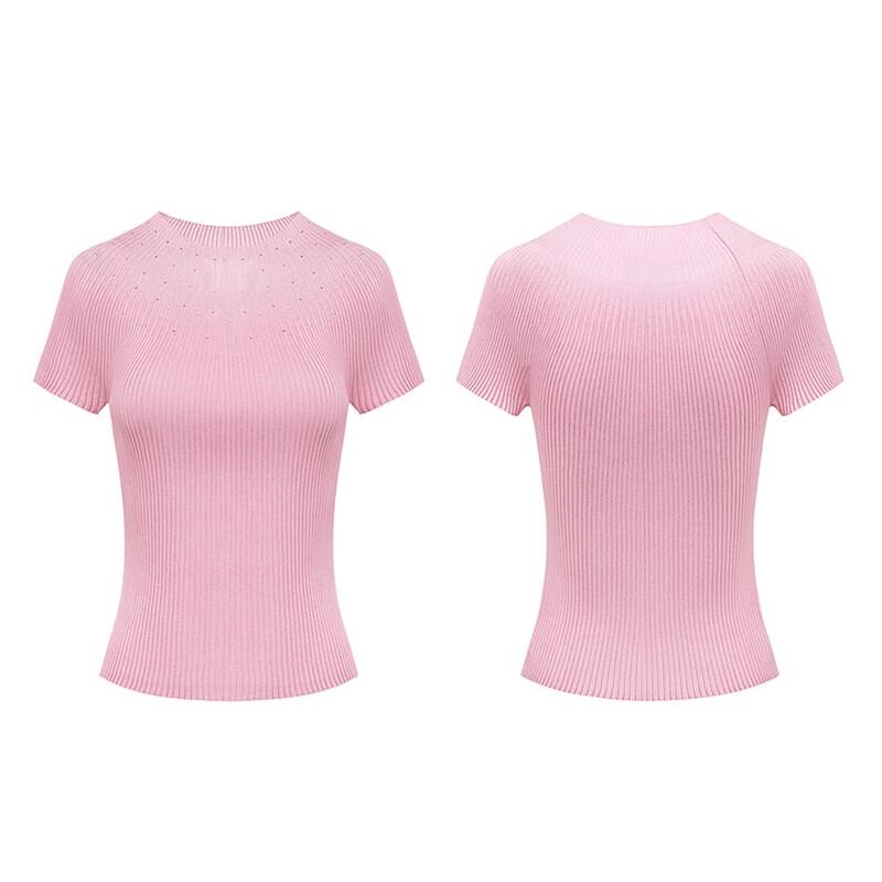 

EP YAYING Премиальный трикотажный топ с коротким рукавом из шелковой смеси M