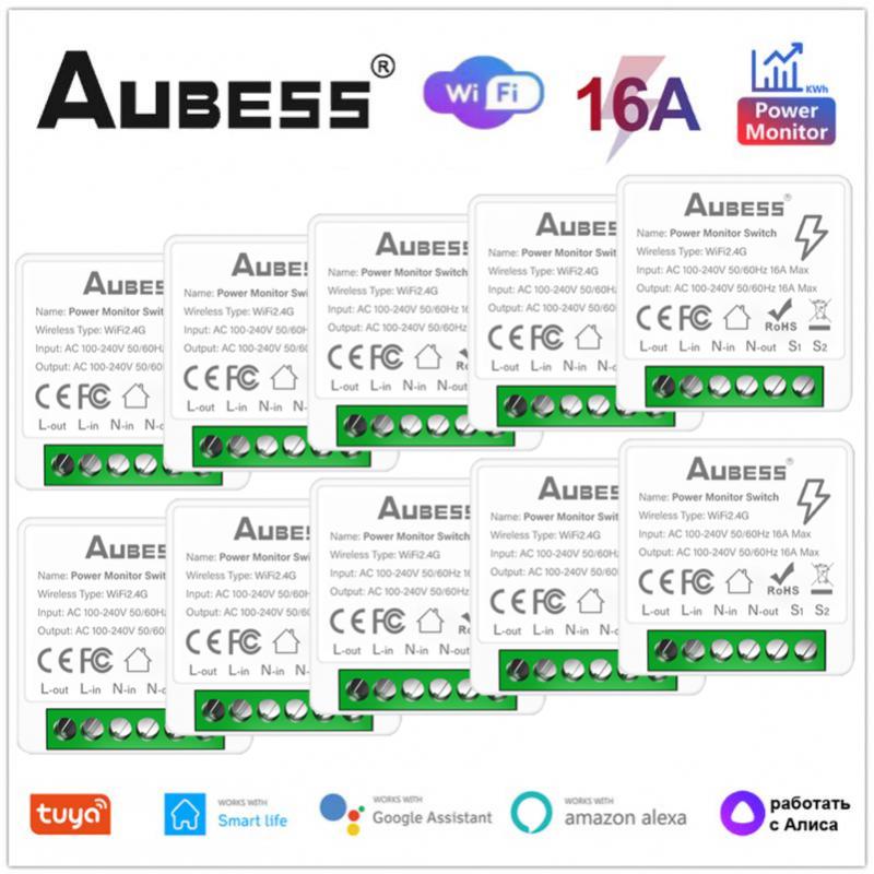 

16A MINI Wifi Smart Switch с таймером монитора энергопотребления Tuya Smart Life APP Control работает с Alexa Google Home Yandex