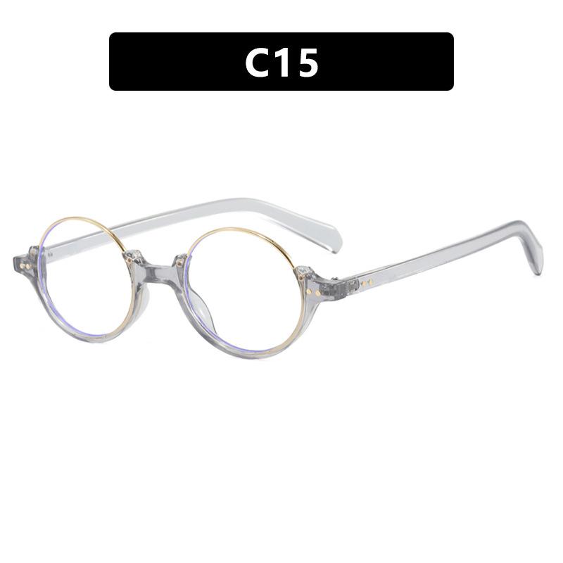 Half-frame round rice nail sunglasses, new trendy sunshades, sunglasses, UV-proof sunglasses