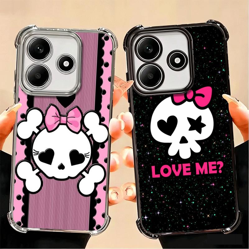 Sweet And Edgy Cartoon Skeleton Soft Phone Case For Xiaomi Poco X7 X8 Pro Max X6 X5 X3 F8 Ultra F7 M8 M7 M5S Redmi 15C 15A 15 14