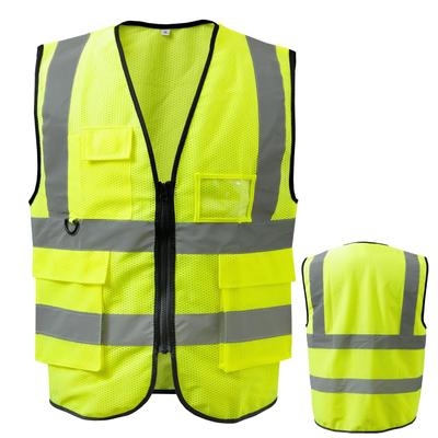 Reflective Safety Vest Road Safety Bibs for Construction Traffic and Event Staff [Fungoal] [Plain] [Yellow] Exercising, Sites, Control,