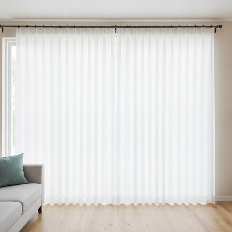 Transparent Pleated Curtain Tape Nylon Folding Tape Reinforced Hanging Strips White Flat Style For Hooking Curtains And Home Diy