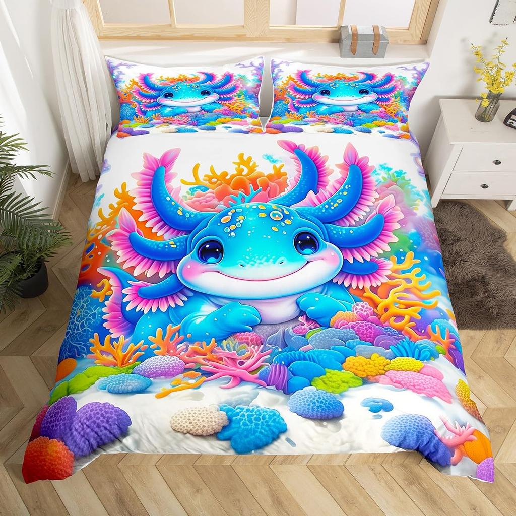 Feelyou Peacock Duvet Cover Twin Size Kids Peacock Feathers Design Floral Comforter Cover Set for Boys Girls Teens Animal Theme Bedding Set