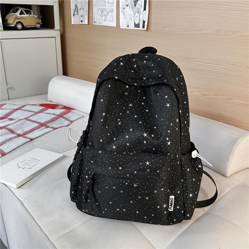 Star Print Student Schoolbag Women's Travel Lightweight Backpack