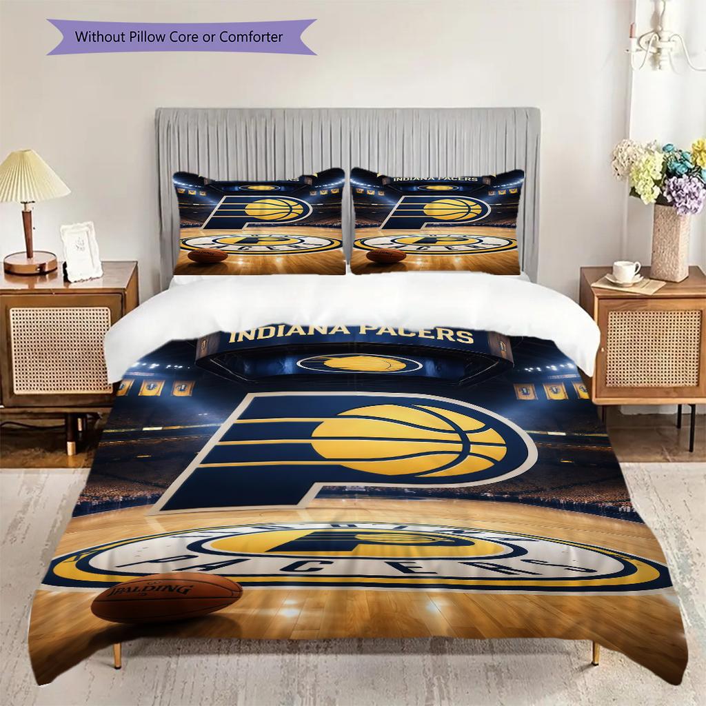 Indiana Pacers Bold Dynamic Bedding(1 * Duvet Cover + 2 * Pillowcase, Without Core) Duvet Cover and Pillowcase Soft and Comfortable