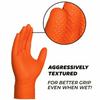 Heavy Duty Orange Nitrile Gloves Extra Thick Diamond Patterned Nitrile Gloves Industrial Disposable Gloves for Mechanic Safety