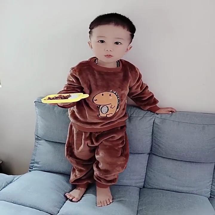 Set pigiama per bambini Orso 2 pezzi Pigiama per bambini Set di abbigliamento invernale per bambine 2-6 anni Vestiti per bambini Ragazzi Pigiama