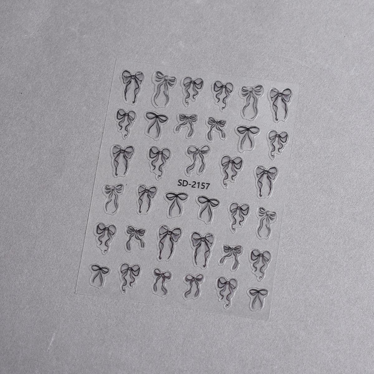 

White 3D Ballet Shoes & Bows Nail Stickers - Thin and Durable DIY Nail Decals