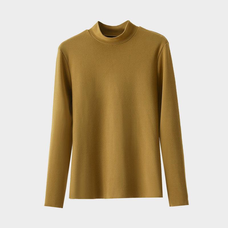 Women's Thermal Velvet Long-Sleeve Turtleneck Top for Fall/Winter