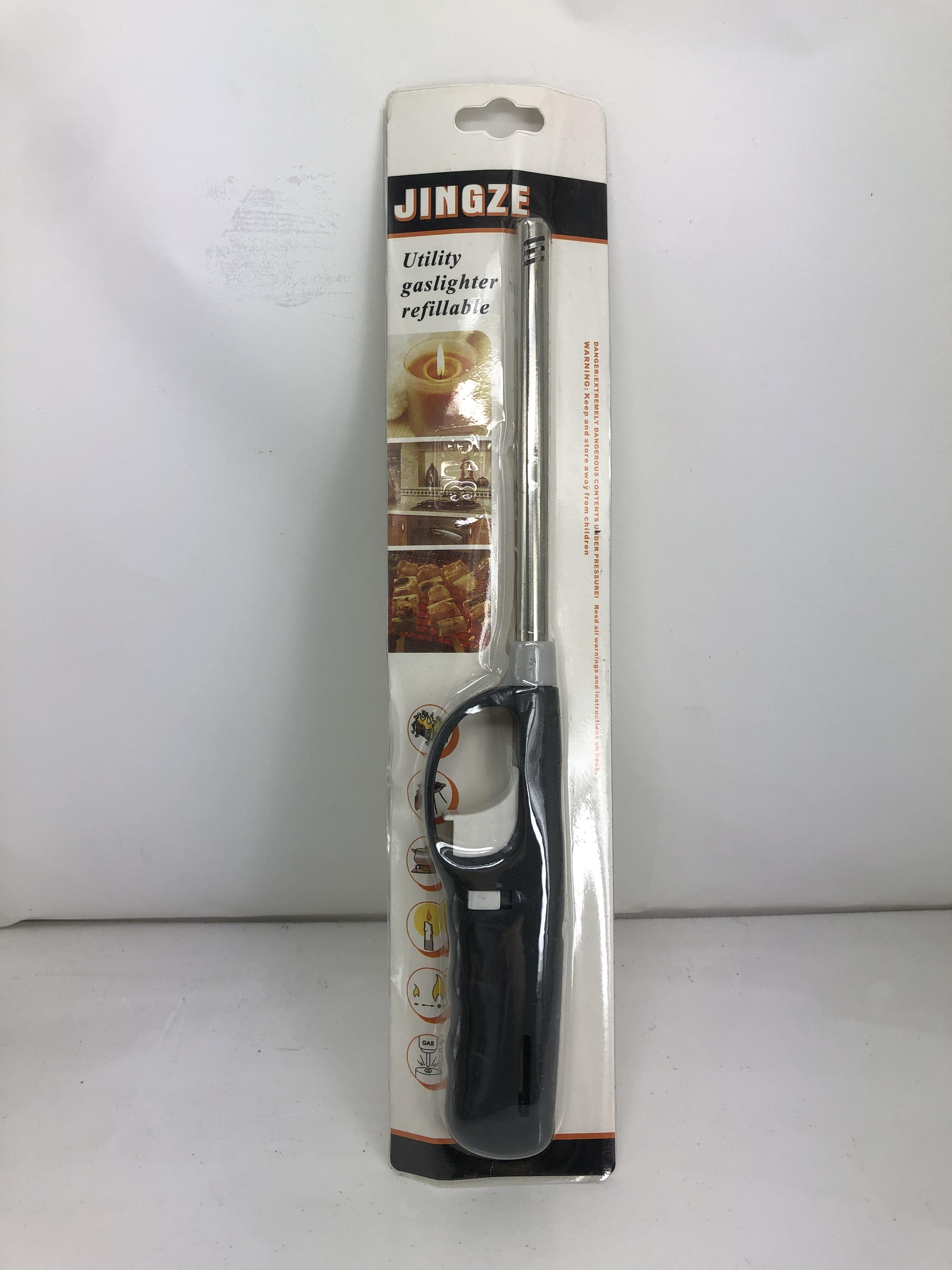 

1 шт. Зажигалка для свечей, газовая бутановая, многоразовая, пластиковая, многоцелевая, для кухни, камина, печи-барбекю чёрный