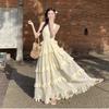 Women's Slip Dress Spring/summer New Elegant Apricot High-waisted Petite Sleeveless High-end Cake Long Dress