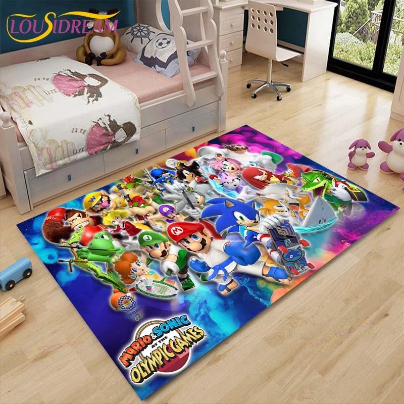 Mario Bros Anime Teppich Wohnzimmer Schlafzimmer Nachttisch Matte Japanisches Arbeitszimmer Computer Stuhl Home Fashion Bodenmatte Bereich Teppich