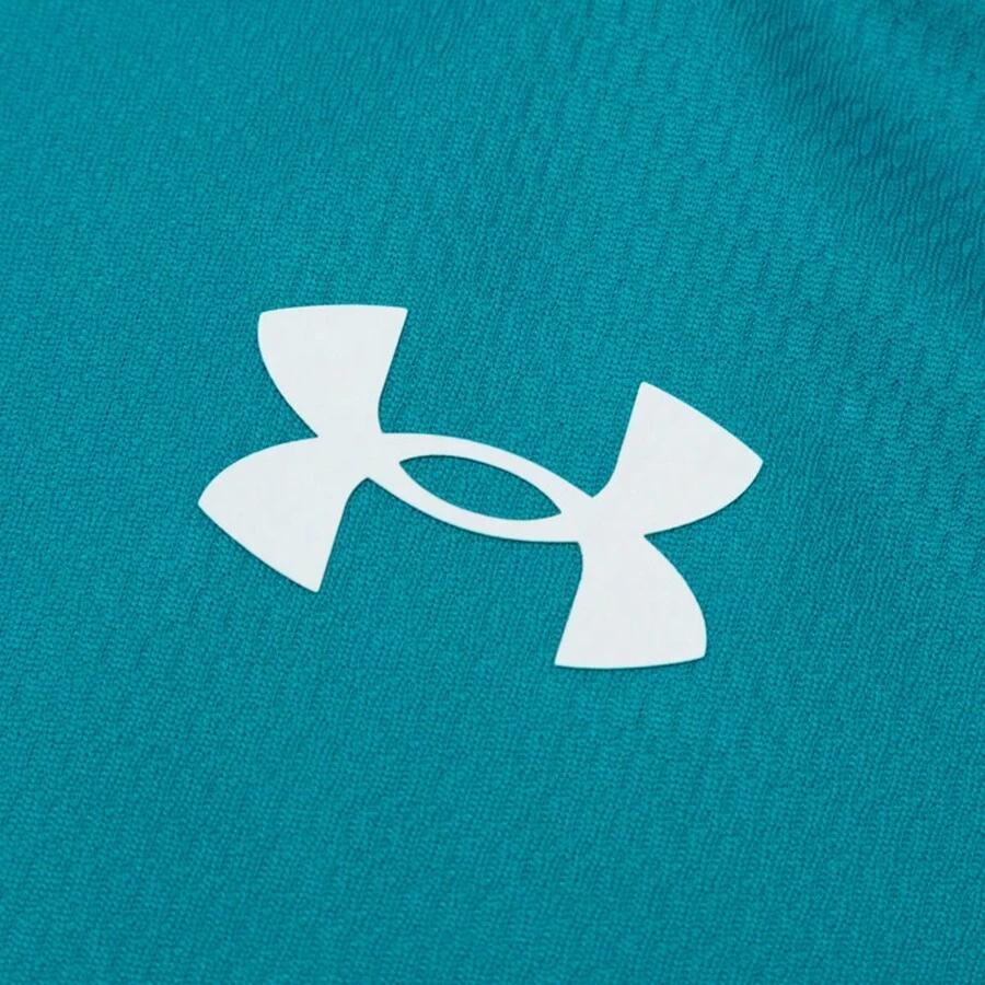 Under Armour Sports Lifestyle Series Logo Print V-Neck Color Block Breathable Sleeveless Basketball Jersey Men Tops Green Blue 23500101-343