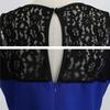 Blue Lace Patchwork Summer Women Elegant Vintage Party Dress Casual Office Ladies Dress