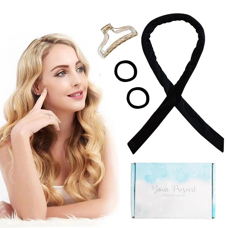 

Lazy sleep curly hair band hairdressing big wave no heat curling iron headband hair reel set