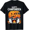 Halloween Camping T-Shirt Funny Ghost Camp Graphic Unisex Tee Sizes: S-5XL