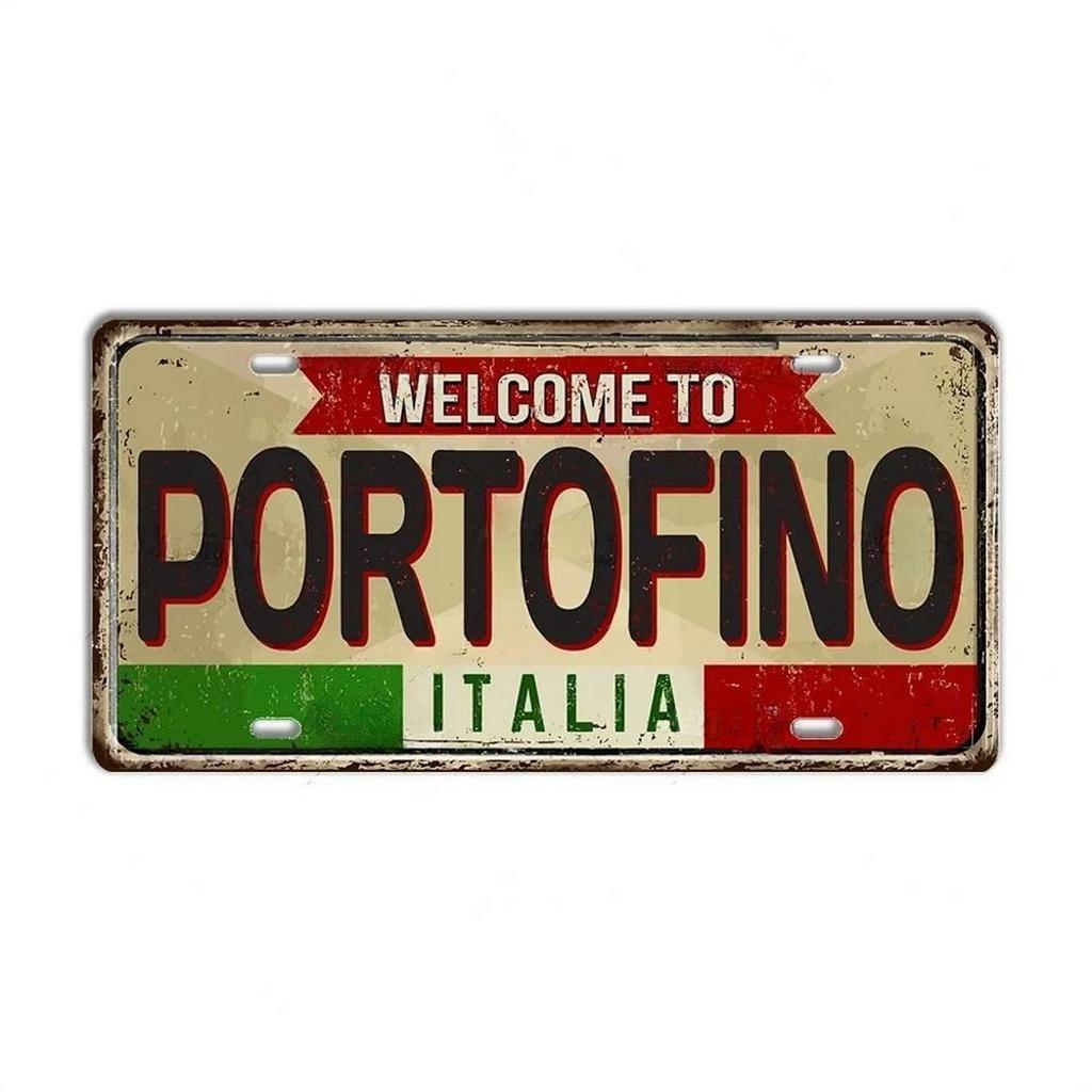 Mfoever Tin Italy License Plates for Wall Art Decoration Metal Tin Signs Vintage Tags Metal Automotive Signs For Cafe Bar Club Garage Pubs