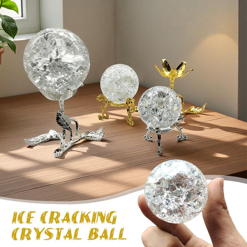 

3/4/5/6/8/10cm Ice Crack Crystal Ball Glass Feng Shui Ornament Rocky Water Fountain Bonsai Ball Living Room Home Decor 3cm