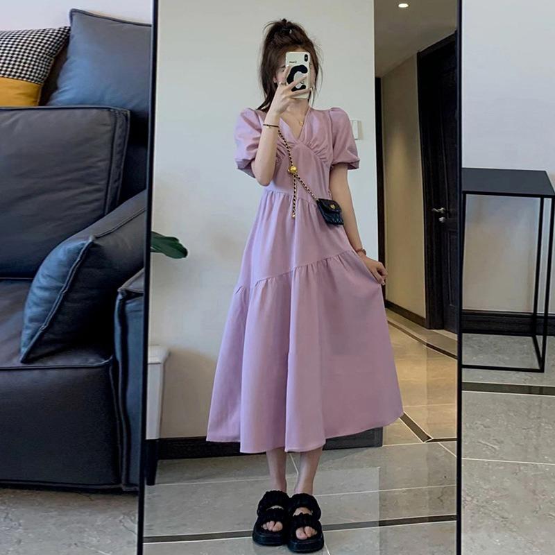 Summer Women's Slimming Waist High Sense French Dress