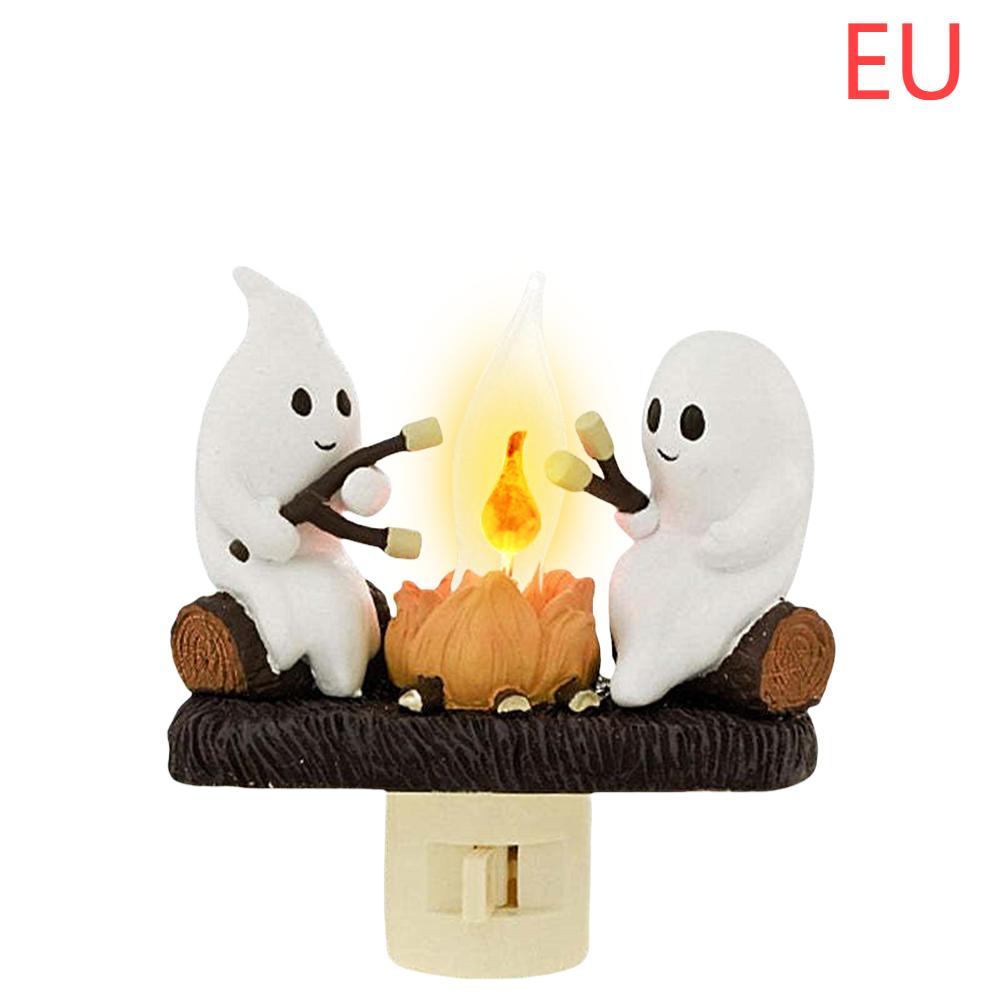 Halloween Ghost Bonfire Twinkling Night Light 3D LED Campfire Night Light Halloween Interior Decoration Room Cute Decoration