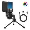 Upgrades Desktop Microphone Set 7 Color LED USB Plugs & Plays Connectivity Versatile Condenser Microphone with Stand