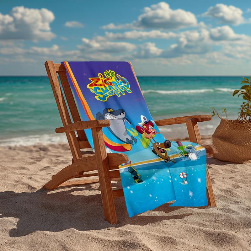 Ultra-Soft Beach Towel with Zig & Sharko Theme,Ideal for Pool - Camping, Diving - Perfect Travel Essential, Vibrant Beach Towel.